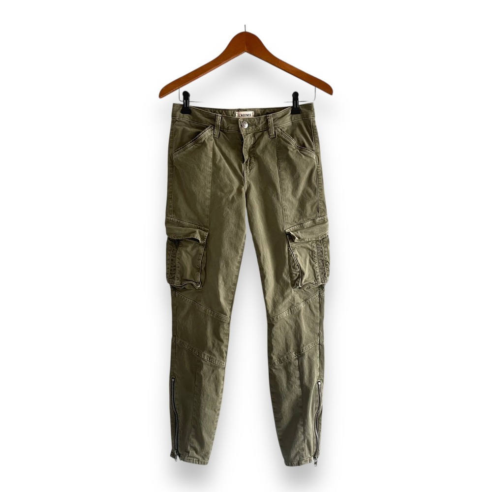L'AGENCE Olive Cargo Jogger with Ankle Zips